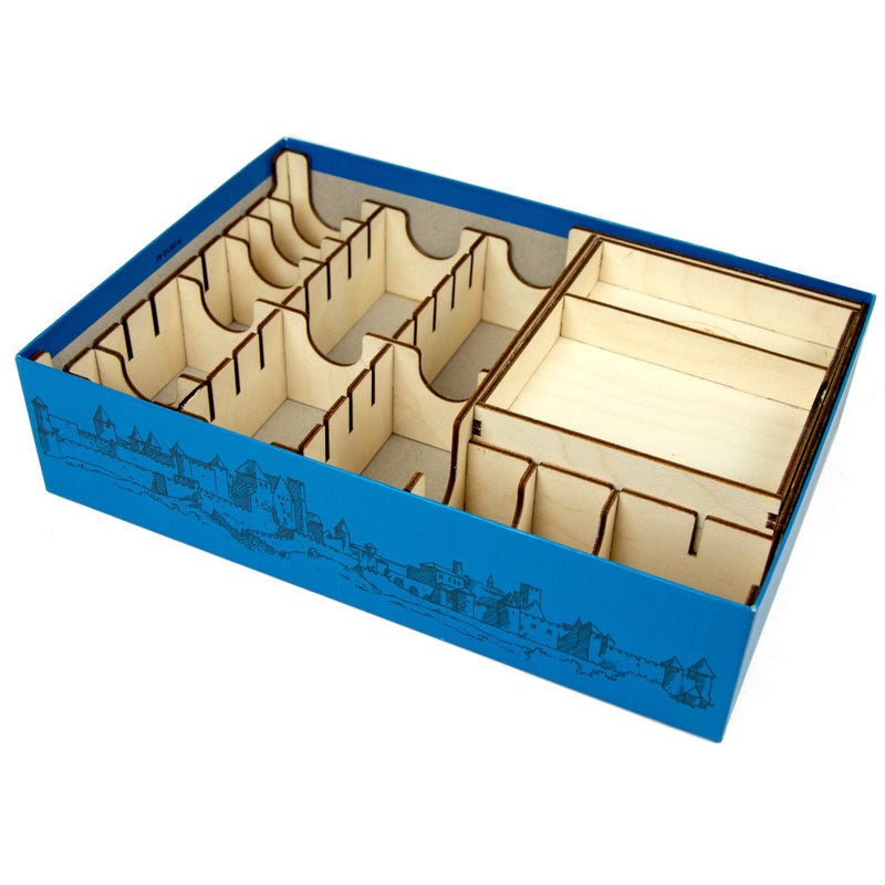 The Broken Token Board Game Organizer - Carcassonne Compatible Wood Storage Box with Multiple Trays, Rows and Dividers - Image 2